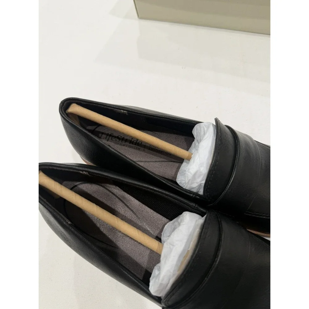LifeStride Zed 2 Wedge Loafers size 6.5 women's, Black soft cushion shock absorb